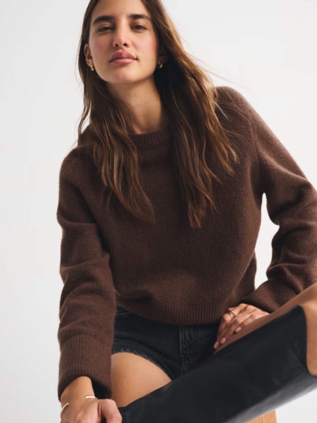 Abercrombie And Fitch The A&F Madeline Crew Sweater Brown Women’s Xl